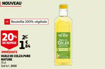 Auchan Huile de colza pure nature offre