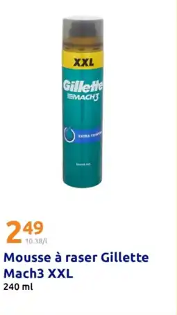 Action Mousse à raser gillette mach3 xxl offre