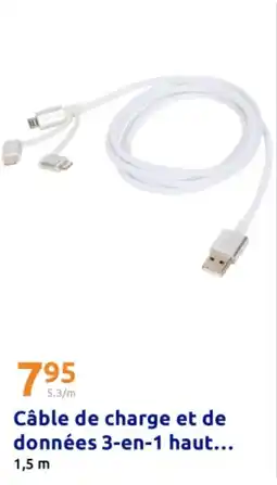 Action Câble de charge et de données 3-en-1 haut offre