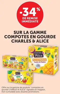 U Express Sur la gamme compotes en gourde charles & alice offre