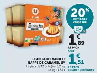 Flan gout vanille nappe de caramel u