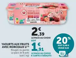 U Express Yaourts aux fruits avec morceaux u offre