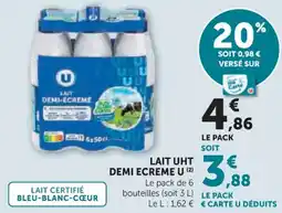U Express Lait uht demi ecreme u offre