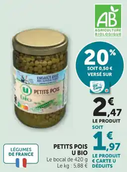 U Express Petits pois u bio offre