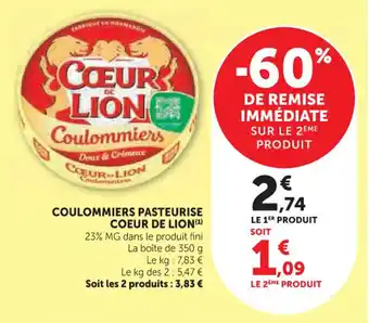Coulommiers pasteurise coeur de lion