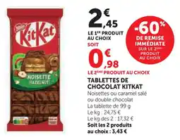 U Express Tablettes de chocolat kitkat offre