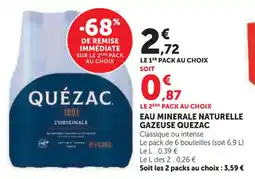 U Express Eau minerale naturelle gazeuse quezac offre