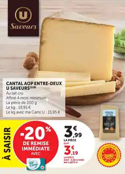 U Express Cantal aop entre-deux u saveurs offre