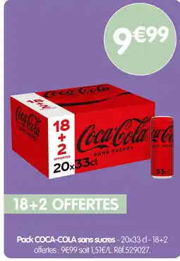 b&m Pack coca-cola sans sucres offre