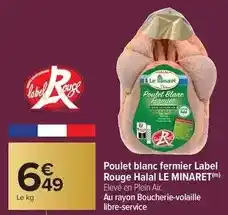 Carrefour Label rouge - poulet blanc fermier halal offre