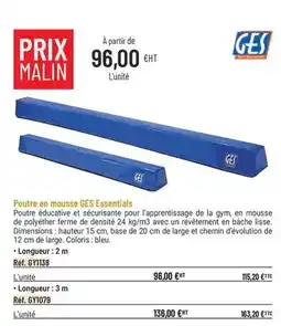Casal Sport Ges - poufre en mousse essentials offre