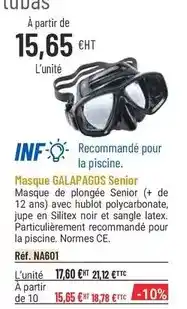 Casal Sport Masque galapagos senior offre