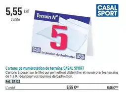 Casal Sport Casal sport - cartons de numérotation de terrains offre