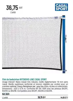 Casal Sport Casa sport - filet de badmimon intensive-line offre