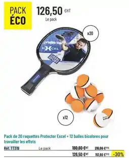 Casal Sport Casal sport - pack de 20 raquettes protector excel + 12 balles bicolores pour travailler les effets offre