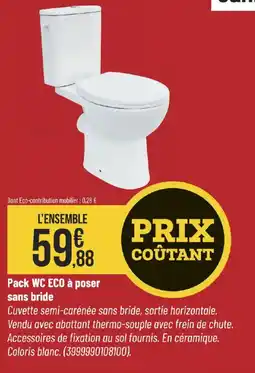 Bricorama Pack wc eco à poser sans bride offre