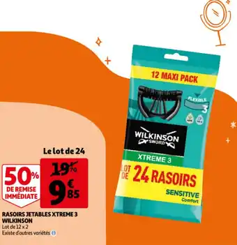 Auchan Rasoirs Jetables Xtreme 3 Wilkinson offre