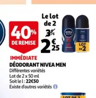 Auchan Déodorant Nivea Men offre