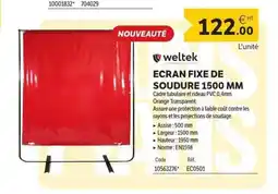 DomPro WELTEK Ecran fixe de soudure 1500mm offre