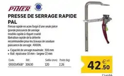 DomPro PIHER Presse de serrage rapide pal offre