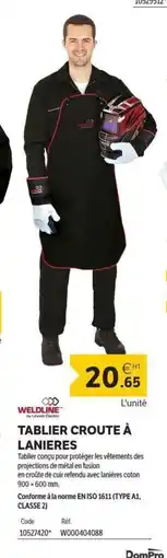 DomPro WELDLINE Tablier croute à lanieres offre