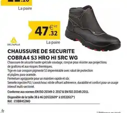 DomPro DELTAPLUS Chaussure de securite cobra4 s3 hro hi src wg offre