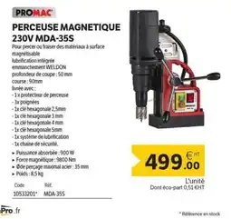DomPro PROMAC Perceuse magnetique 230v mda-35s offre