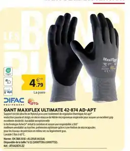 DomPro DIFAC Gant maxiflex ultimate 42-874 ad-apt offre