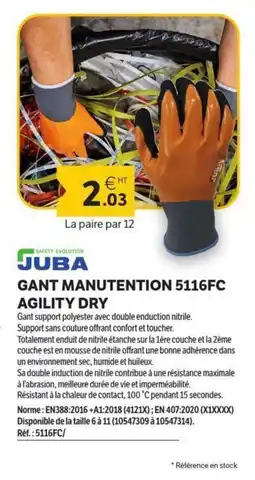 DomPro JUBA Gant manutention 5116fc agility dry offre