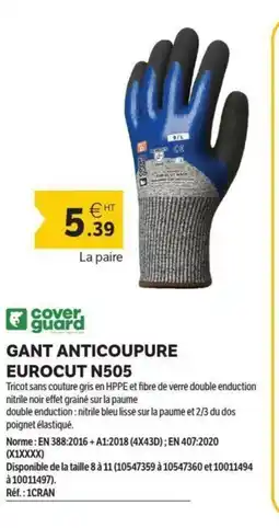 DomPro COVER GUARD Gant anticoupure eurocut n505 offre