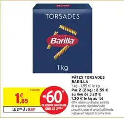 Intermarché Express BARILLA Pâtes torsades offre