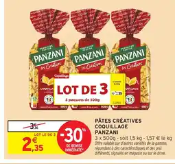 Intermarché Express PANZANI Pâtes créatives coquillage offre