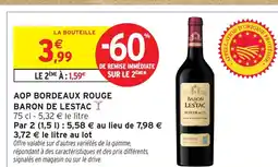 Intermarché Express BARON DE LESTAC Aop bordeaux rouge offre