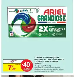 Intermarché Express ARIEL Lessive pods grandiose original action détachante et anti-odeur 21 doses offre