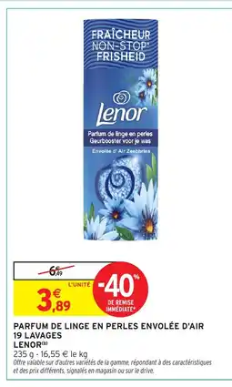 Intermarché Express LENOR Parfum de linge en perles envolée d'air 19 lavages offre