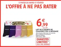 Intermarché Express Lot de 5 paires de chaussettes a message offre
