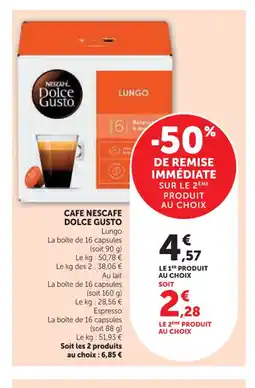 Super U DOLCE GUSTO Cafe nescafe offre