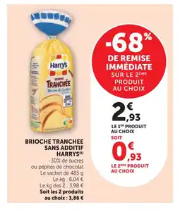 Super U HARRYS Brioche tranchee sans additif offre