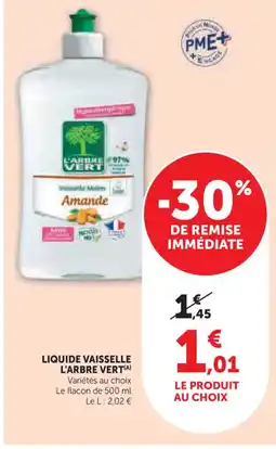 Super U L'ARBRE VERT Liquide vaisselle offre