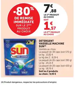 Super U SUN Detergent vaisselle machine offre