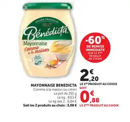 Super U BENEDICTA Mayonnaise offre
