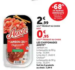Super U AOSTE Les chiffonades offre