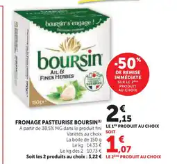 Super U BOURSIN Fromage pasteurise offre