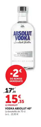 Super U ABSOLUT 40° Vodka offre
