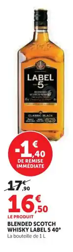 Super U LABEL 5 Blended scotch whisky offre