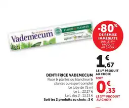 Super U VADEMECUM Dentifrice offre