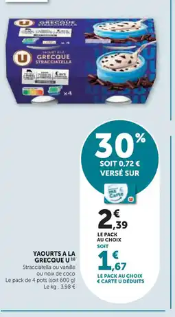 Super U U Yaourts a la grecque offre