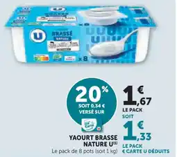 Super U U Yaourt brasse nature u offre