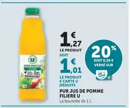Super U U Pur jus de pomme filiere offre