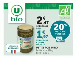 Super U Petits pois u bio offre